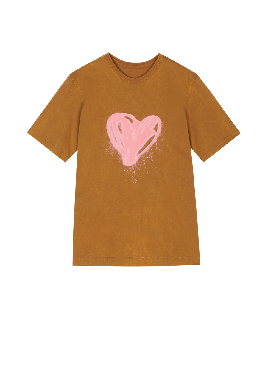 T-shirt / JNBY Love Print Short-sleeve T-shirt (100% cotton)