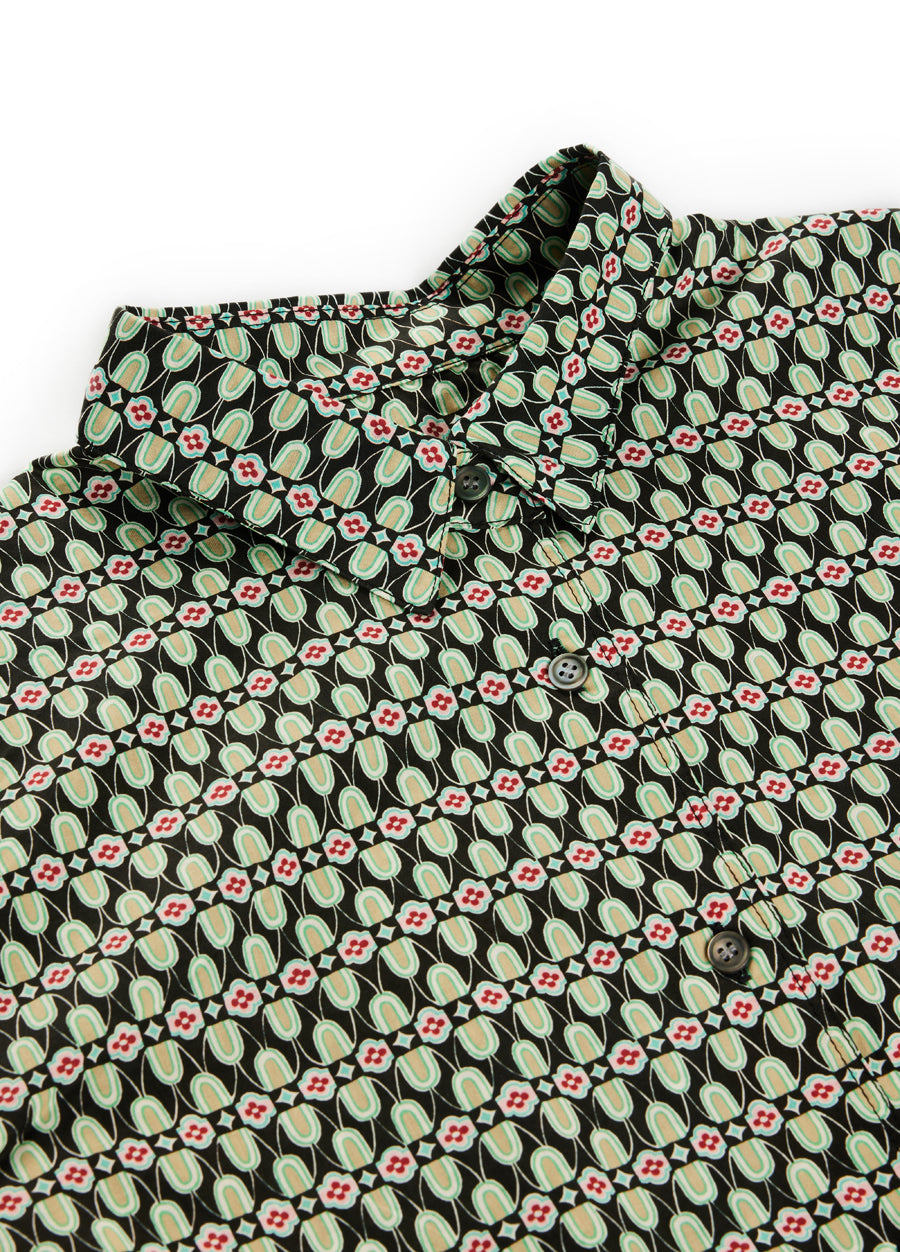 Shirt / JNBY Loose Fit Floral Short-sleeve Shirt (100% cotton）（Black Friday Flash Sale)