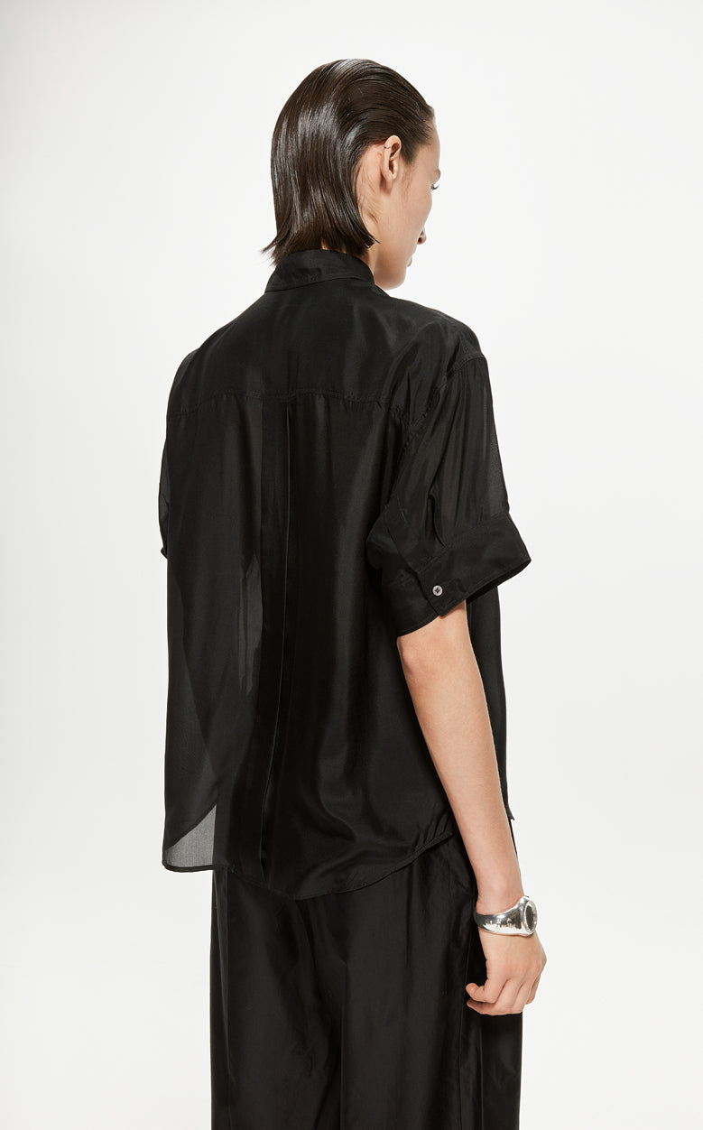 Shirt / JNBY Solid Loose Fit  Silk Shirt(100% mulberry silk)