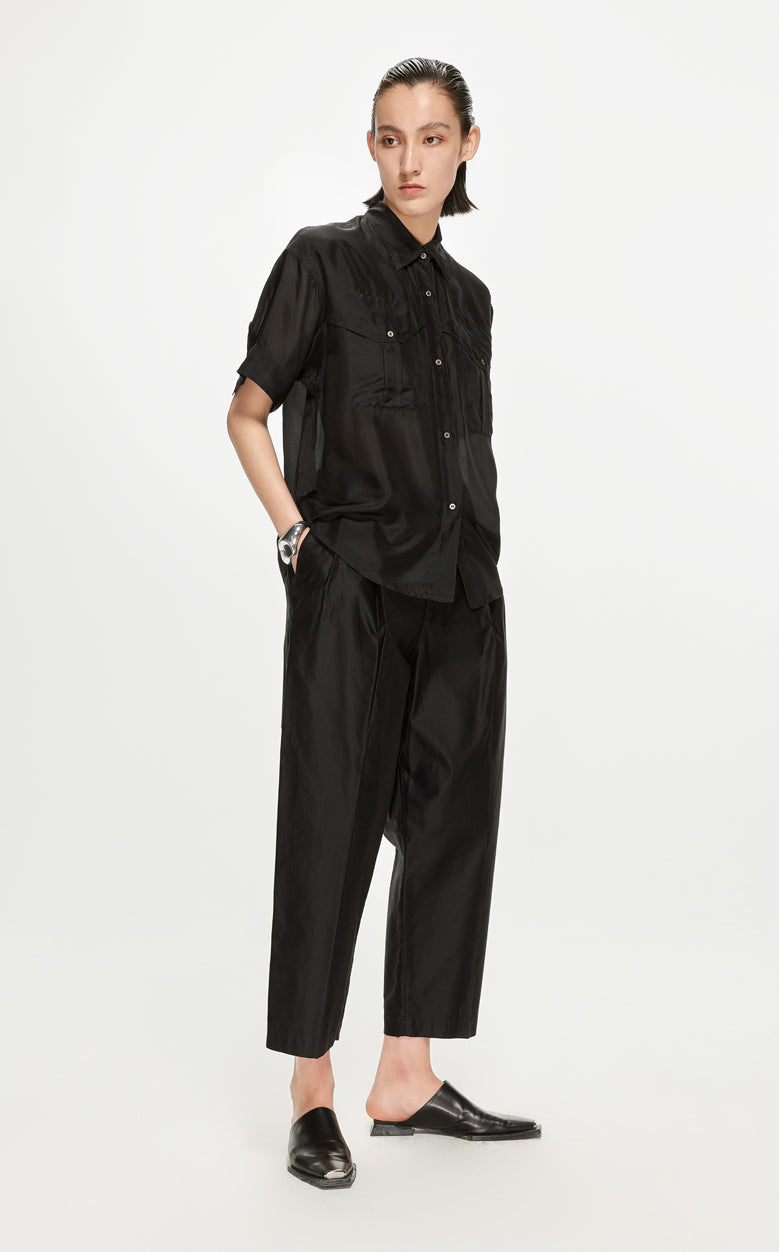 Shirt / JNBY Solid Loose Fit  Silk Shirt(100% mulberry silk)