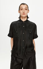 Shirt / JNBY Solid Loose Fit  Silk Shirt(100% mulberry silk)