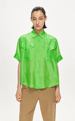 Shirt / JNBY Solid Loose Fit  Silk Shirt(100% mulberry silk)