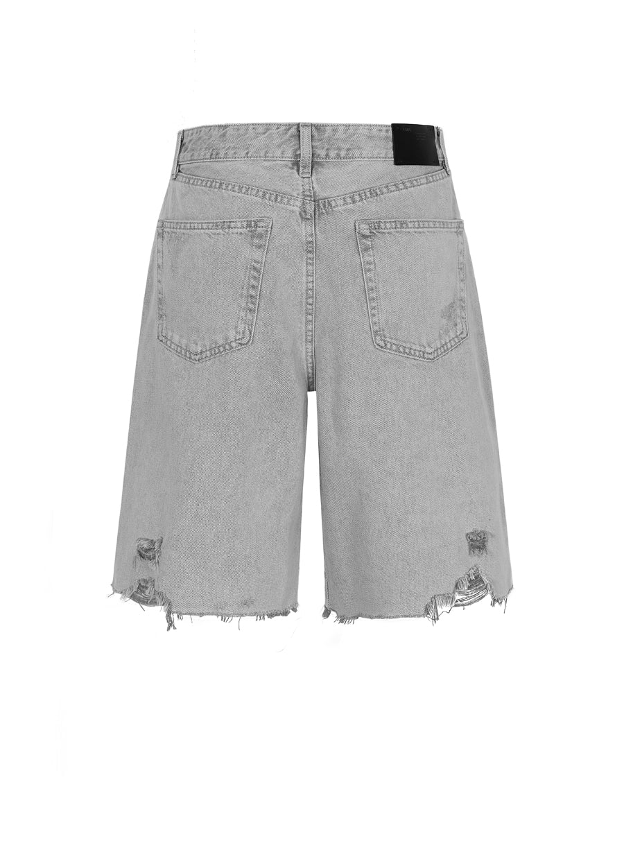 Pants / JNBY Loose Fit Washed Raw Edge Denim Shorts