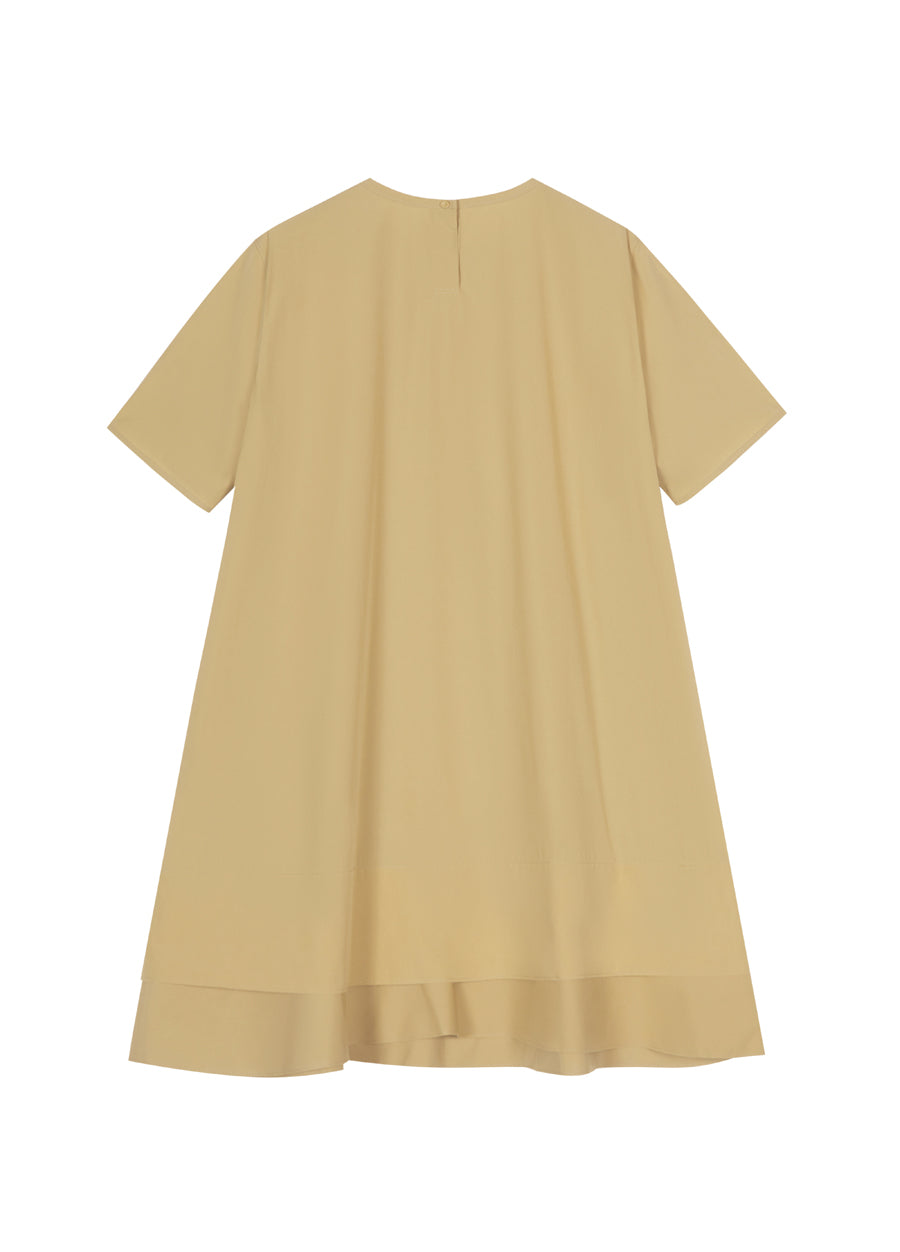 Dress / JNBY Oversize Round neck Short-sleeved Dress(100% cotton)