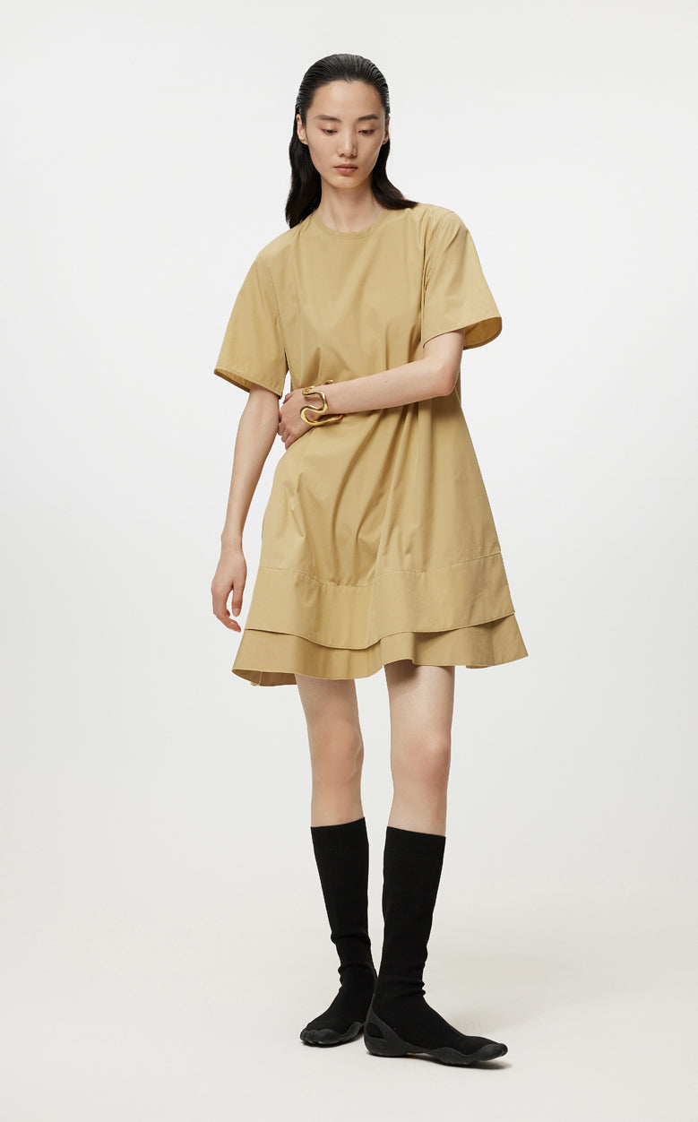 Dress / JNBY Oversize Round neck Short-sleeved Dress(100% cotton)