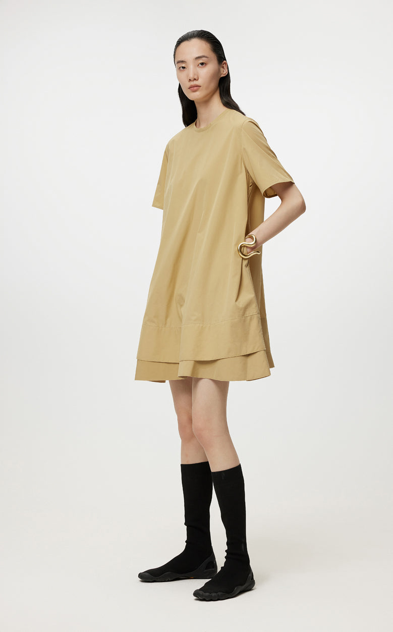 Dress / JNBY Oversize Round neck Short-sleeved Dress(100% cotton)