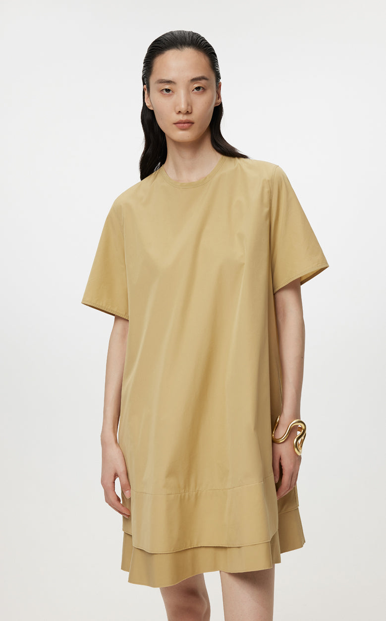 Dress / JNBY Oversize Round neck Short-sleeved Dress(100% cotton)