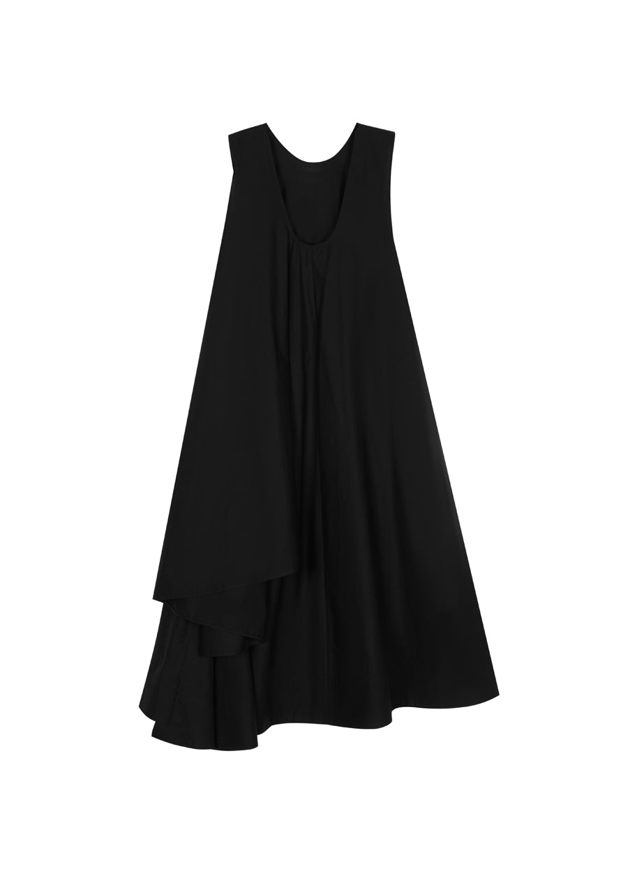 Dress / JNBY Round Neck Sleeveless A-shaped Dress(100% cotton)