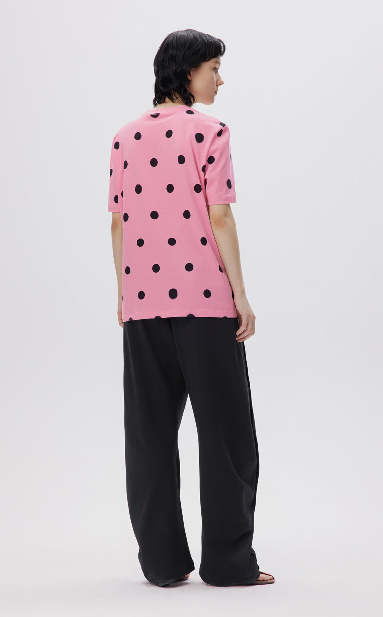 T-shirt / JNBY Polka Dot Smiley Graffiti Loose Fit Round Neck Short Sleeve T-Shirt(100% cotton)