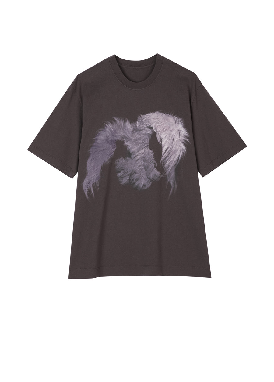 T-shirt / JNBY Windblown Rabbit Round Neck Printed Loose Fit T-shirt(100% Cotton)