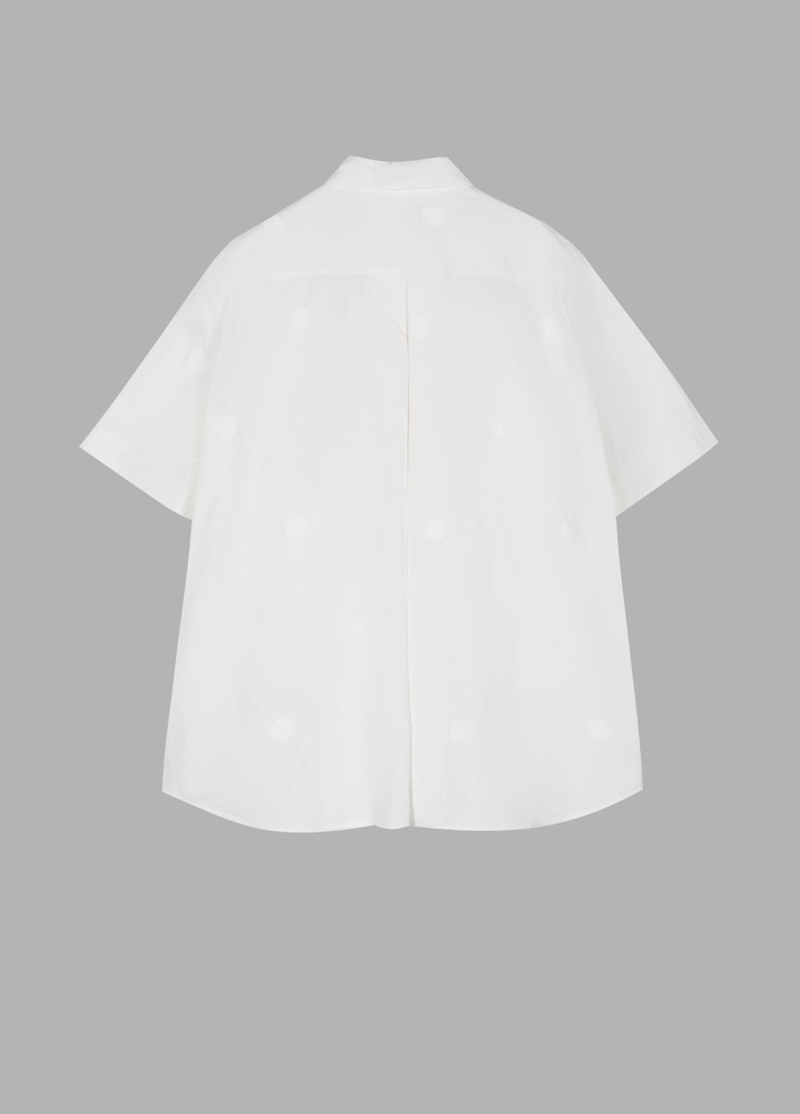 Shirt / JNBY Polka Dot Bow Loose Fit Cotton Shirt(100% cotton)