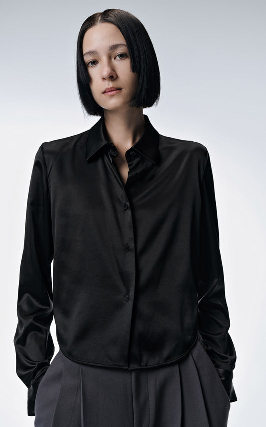 Shirt / JNBY Silk Soft Casual Long-sleeved Shirt(92% mulberry silk)