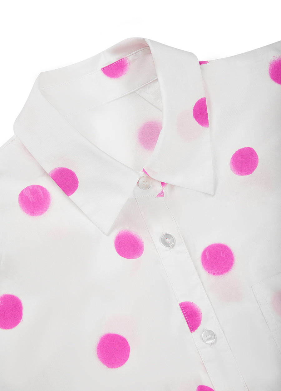 Shirt / JNBY Cropped Polka-dot Sleeveless Cotton Shirt(100% cotton)