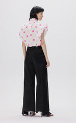 Shirt / JNBY Cropped Polka-dot Sleeveless Cotton Shirt(100% cotton)