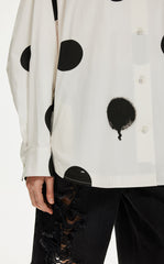 Shirt / JNBY Polka Dot Loose Fit  H-shape Shirt(100% cotton)