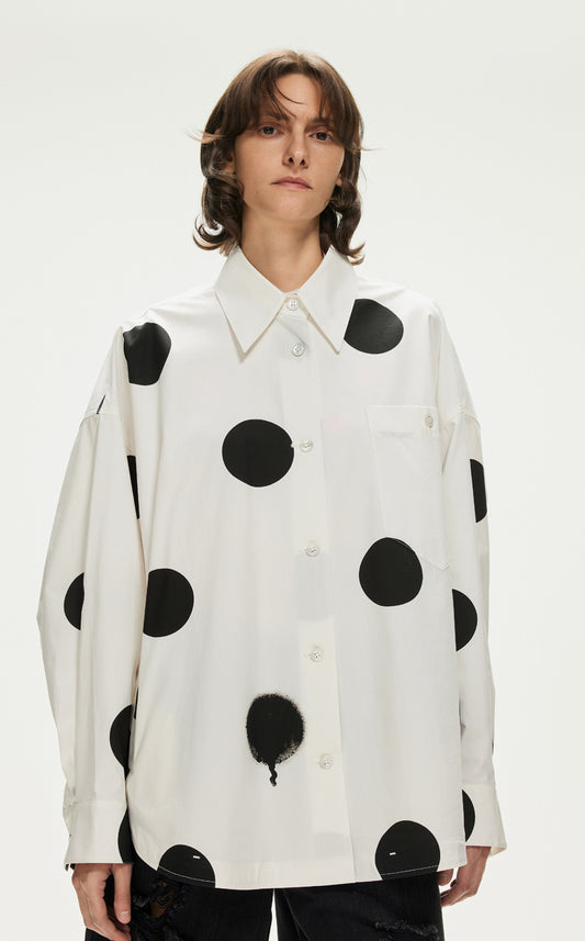 Shirt / JNBY Polka Dot Loose Fit  H-shape Shirt(100% cotton)