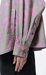 Shirt / JNBY Windblown Rabbit  Cotton Oversize Print Shirt(100% cotton)