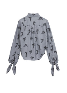Shirt / JNBY Windblown Rabbit Silk Print Shirt(100% silk)