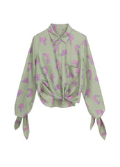 Shirt / JNBY Windblown Rabbit Silk Print Shirt(100% silk)