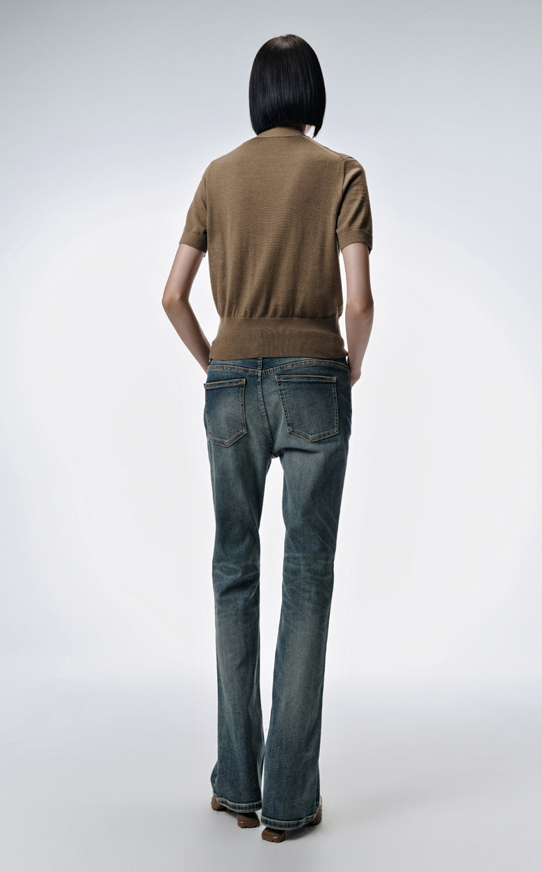 Sweater/JNBY Merino Wool Slim Fit V-Neck Knitted Sweater