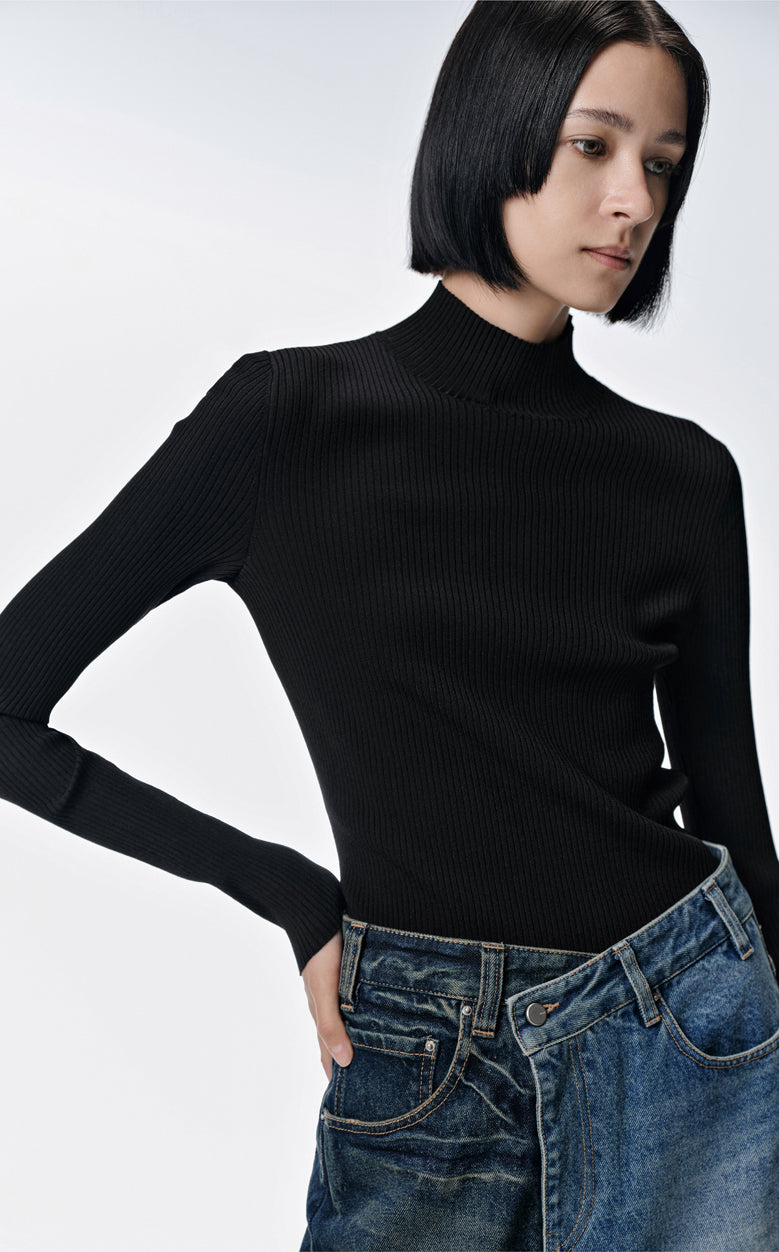 Sweater / JNBY Skin-friendly Breathable Slim Fit Half Turtleneck Sweater