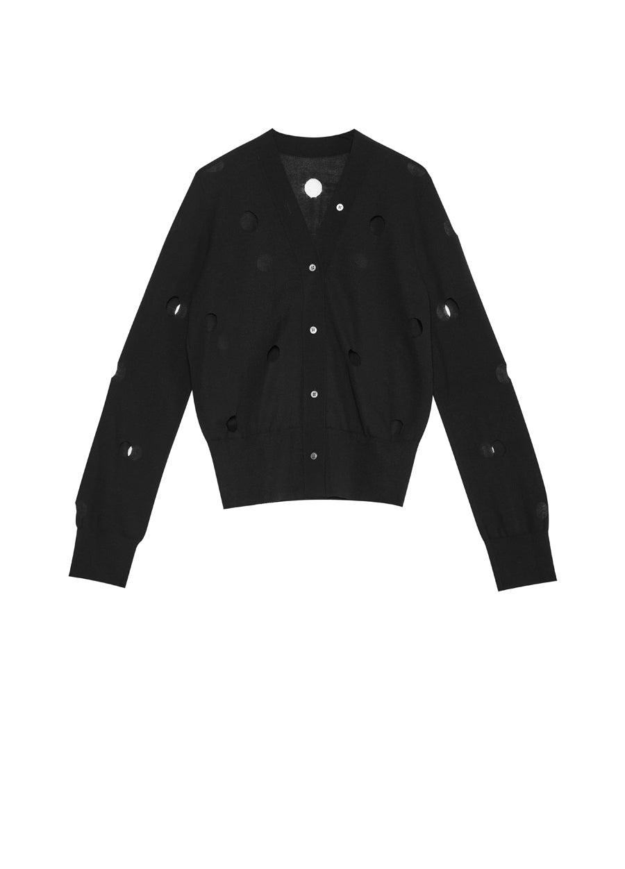 Sweater / JNBY Long-Sleeve Cutout Polka-Dot Cardigan Sweater