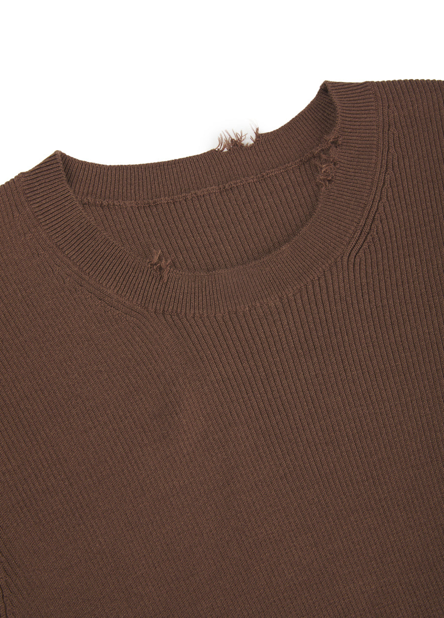 Sweater/ JNBY 100% Silk Round Neck Short-Sleeved Sweater