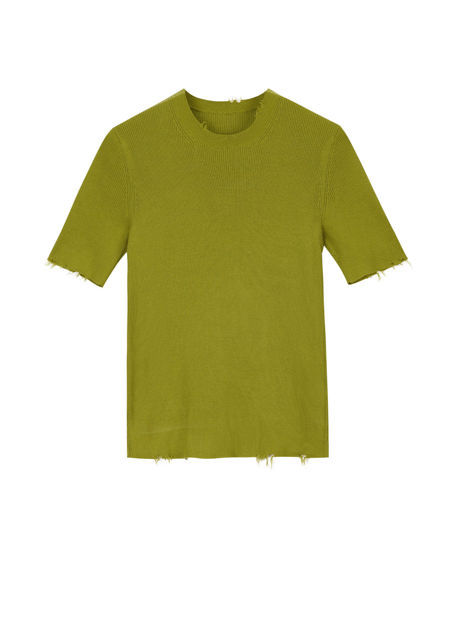 Sweater/ JNBY 100% Silk Round Neck Short-Sleeved Sweater