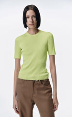 Sweater/ JNBY 100% Silk Round Neck Short-Sleeved Sweater