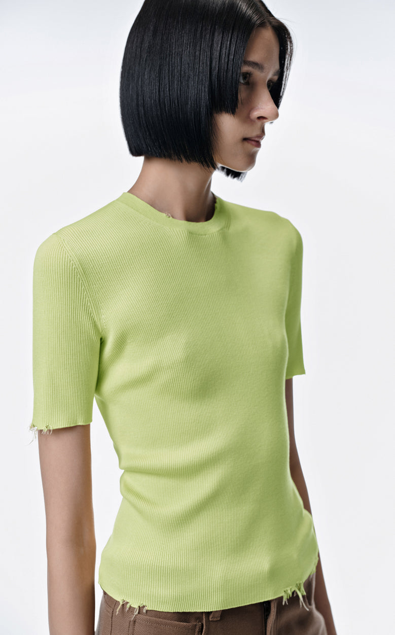 Sweater/ JNBY 100% Silk Round Neck Short-Sleeved Sweater