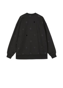 Sweatshirt / JNBY Polka Dot Embroidered Hollow Out Round Neck Sweatshirt (100% Cotton）