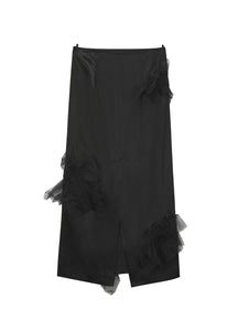 Skirt / JNBY Tulle Ruffle Straight Skirt(100% acetate fibre)