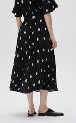 Skirt / JNBY Embroidered Mesh Polka Dot A-line  Pleated Skirt
