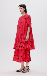 Skirt / JNBY Embroidered Mesh Polka Dot A-line  Pleated Skirt