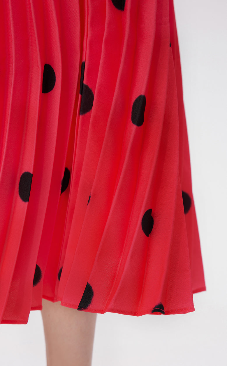 Skirt / JNBY Embroidered Mesh Polka Dot A-line  Pleated Skirt