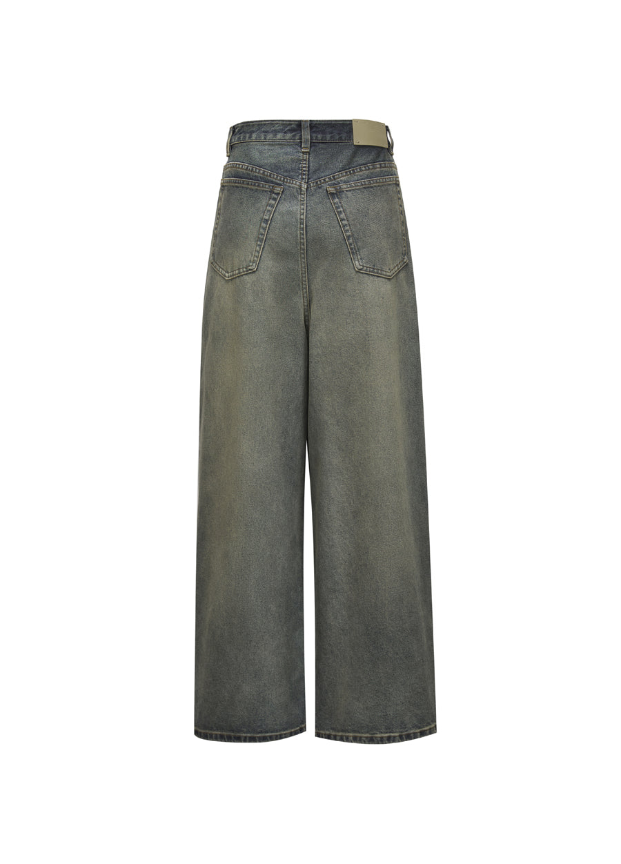 Pants / JNBY Cool Casual Washed Wide-leg Jeans(100% cotton)