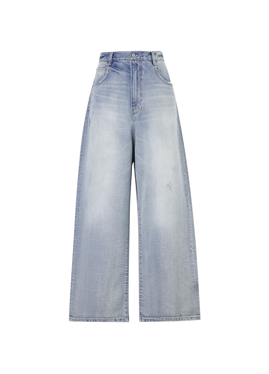 Pants / JNBY Cool Casual Washed Wide-leg Jeans(100% cotton)