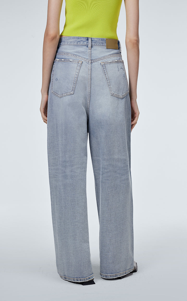 Pants / JNBY Cool Casual Washed Wide-leg Jeans(100% cotton)