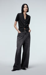 Pants / JNBY Cool Casual Washed Wide-leg Jeans(100% cotton)