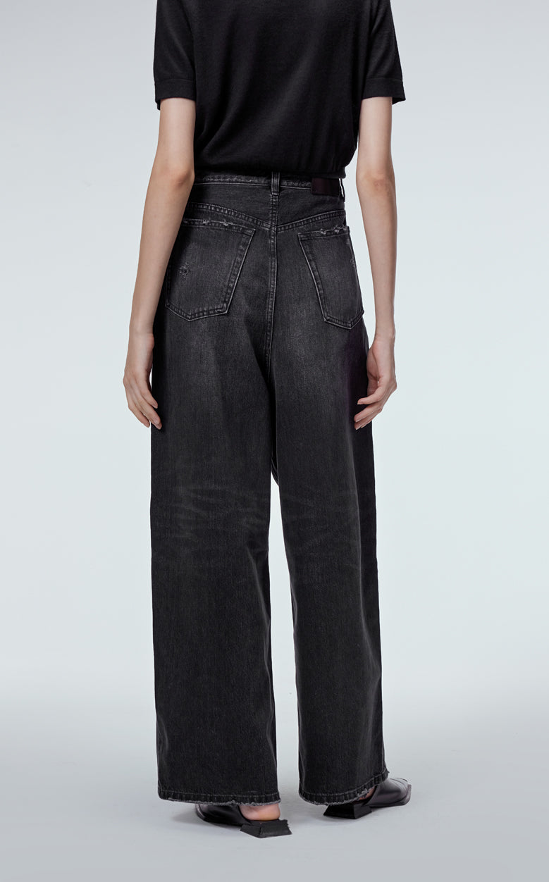 Pants / JNBY Cool Casual Washed Wide-leg Jeans(100% cotton)