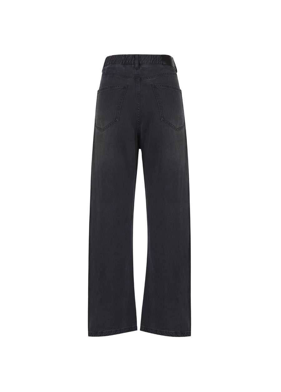 Pants / JNBY Twill Tencel Washed Elastic Waist Denim Trousers