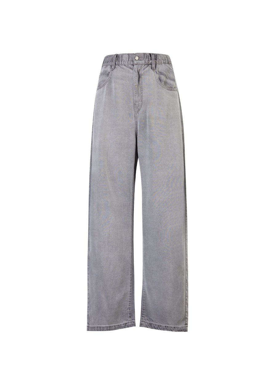 Pants / JNBY Twill Tencel Washed Elastic Waist Denim Trousers