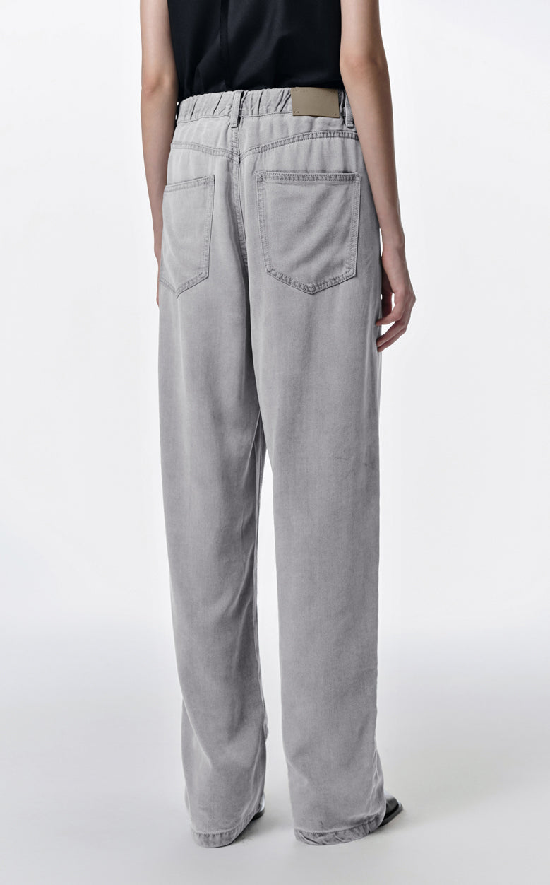 Pants / JNBY Twill Tencel Washed Elastic Waist Denim Trousers