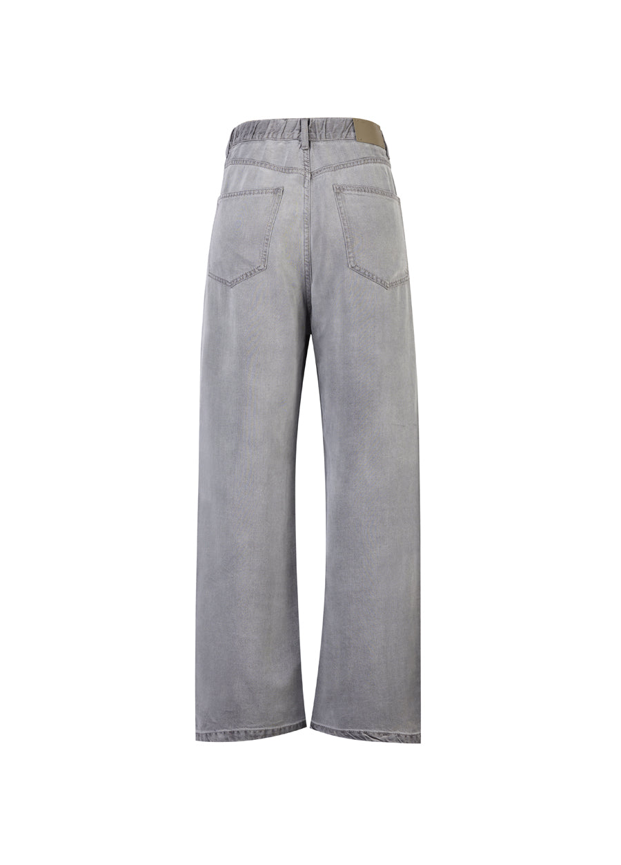 Pants / JNBY Twill Tencel Washed Elastic Waist Denim Trousers