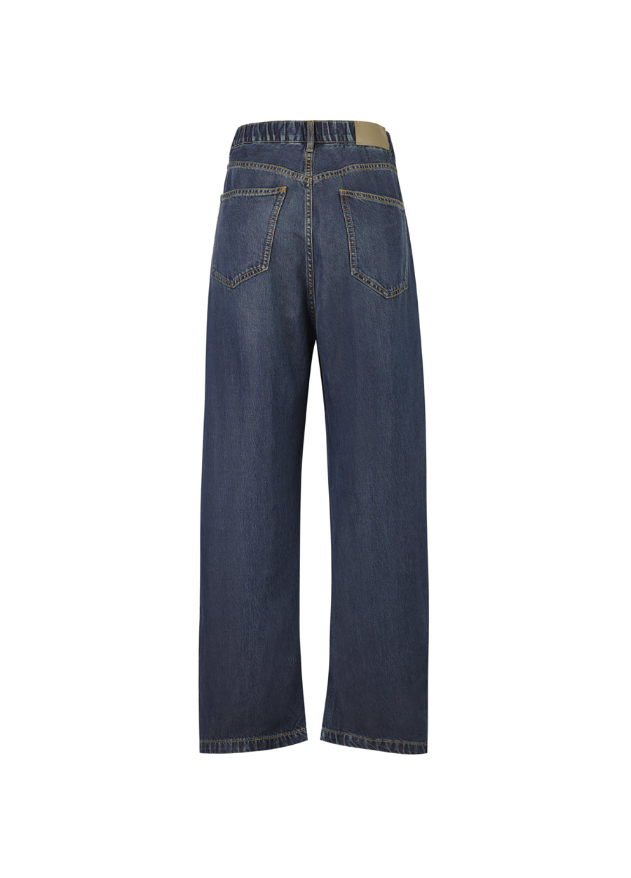 Pants / JNBY Twill Tencel Washed Elastic Waist Denim Trousers