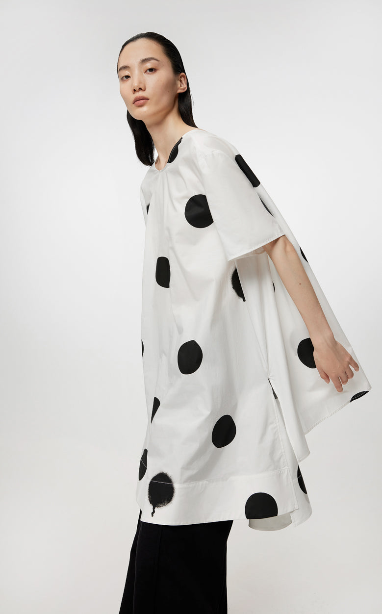 Dress / JNBY Polka Dot Short Sleeve Round Neck Dress(100% cotton)