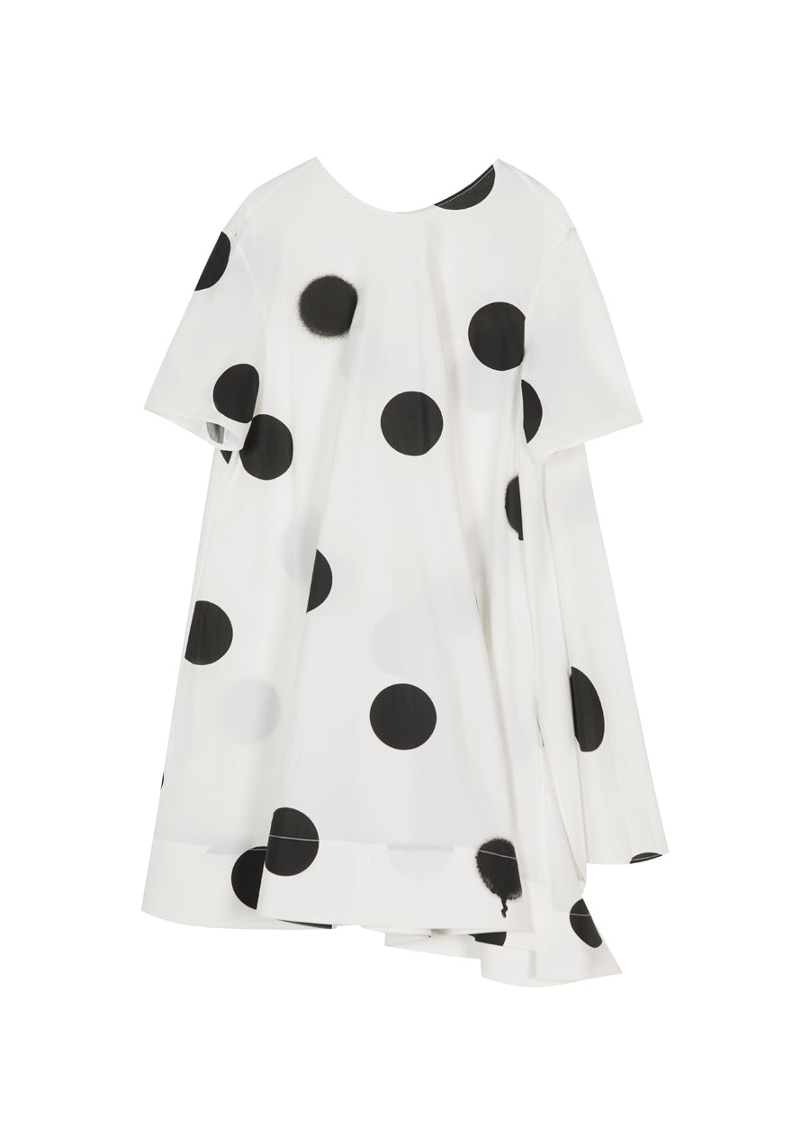 Dress / JNBY Polka Dot Short Sleeve Round Neck Dress(100% cotton)