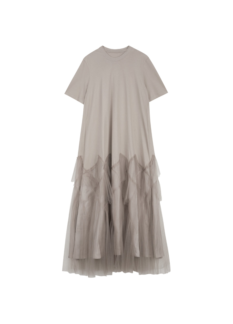 Dress / JNBY Relaxed Crew-neck Short-sleeved Maxi Dress