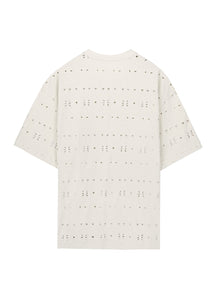 T-shirt / JNBY Round Neck Hollow Out Cotton T-shirt