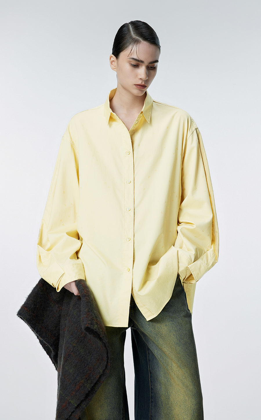 Shirt / JNBY Cotton Long-sleeved Solid Shirt(100% cotton)